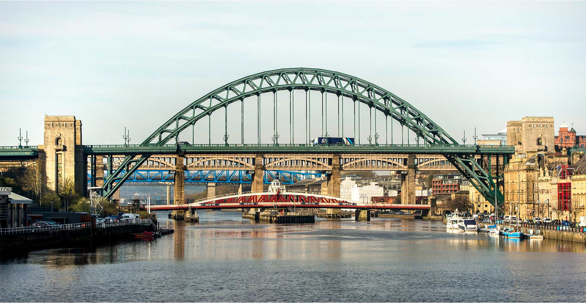 GAP Haulage lorry crossing the Tyne Bridge